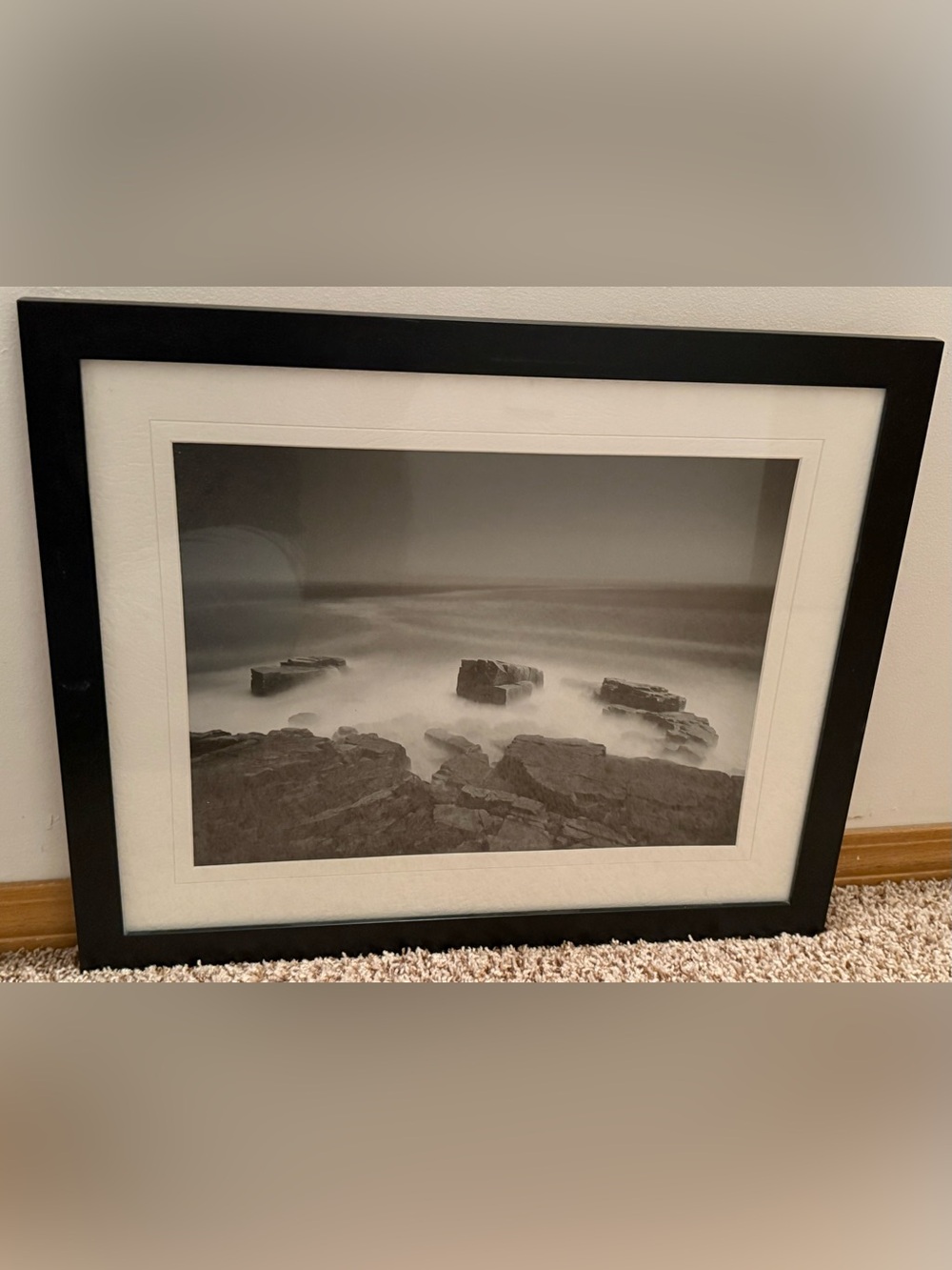 Black Framed Seascape Wall Art - Modern Coastal Print